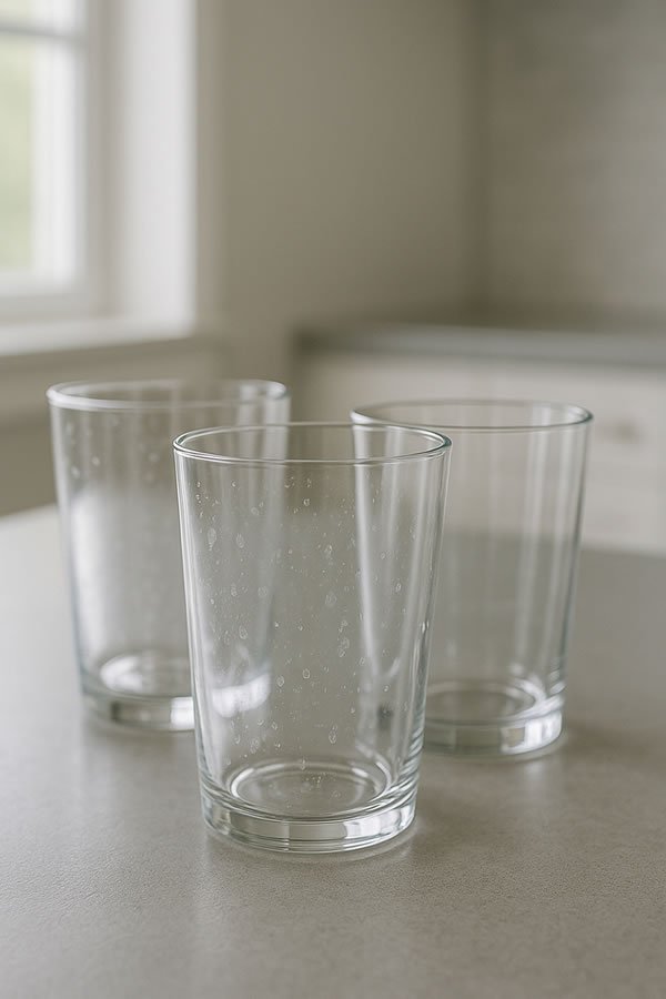 Spotted dishes from hard water