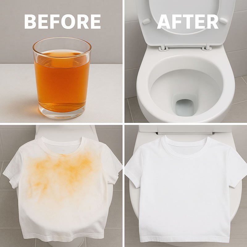 Before and After Iron Filter Installation - Dramatic Water Quality Improvement