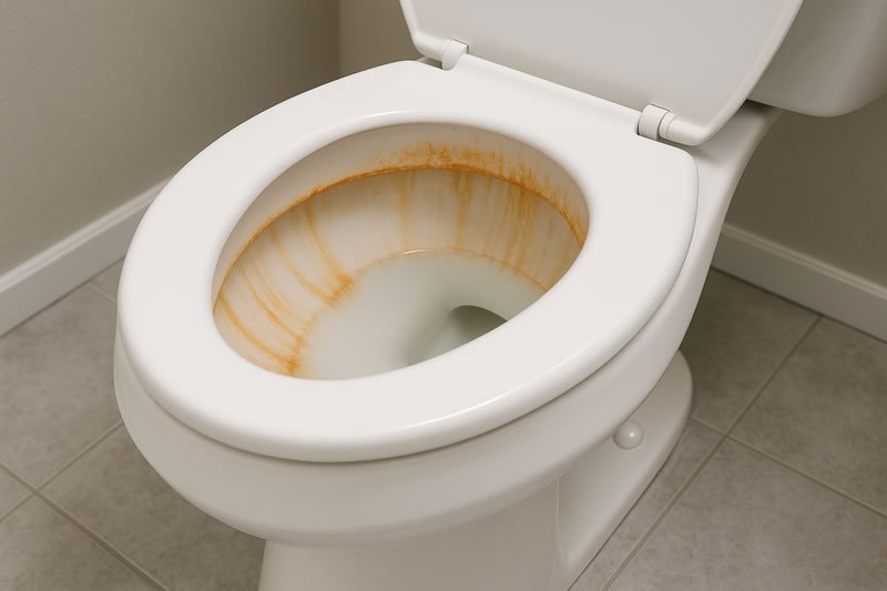 Iron Staining in Toilet