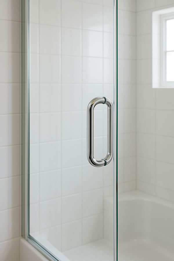 Clean shower door after water softener